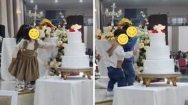 VIDEO| Niños son captados metiendo sus dedos al pastel de boda y se viralizan