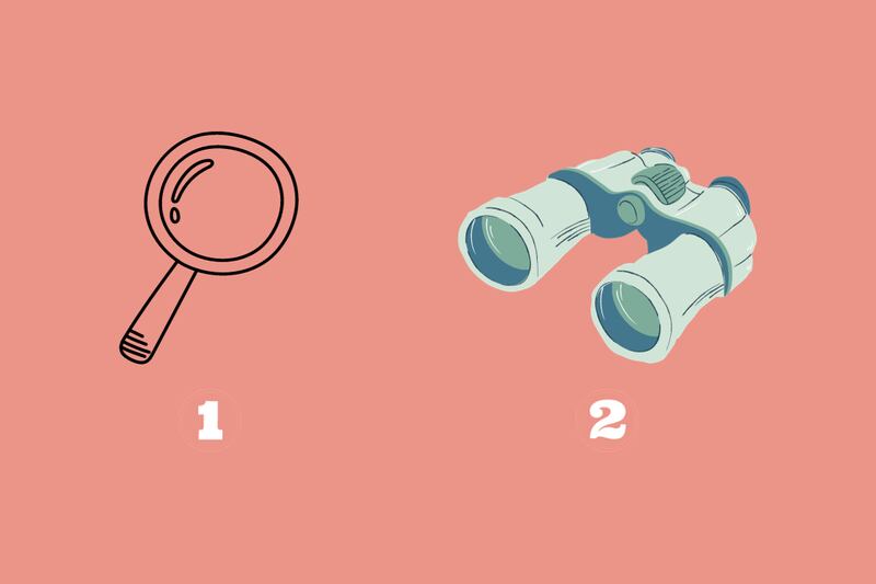 En este test de personalidad debes elegir entre una lupa o un binocular.