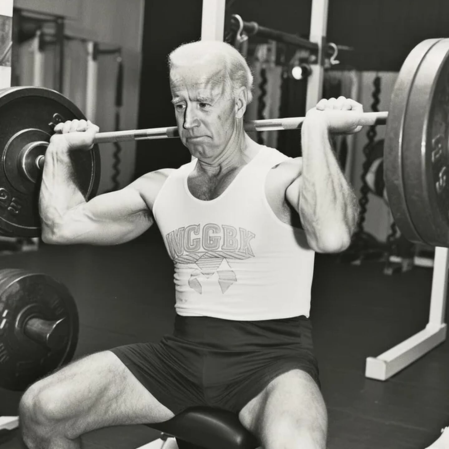 Joe Biden con cuerpo atlético, según la IA.