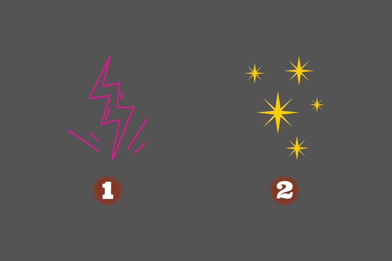 En este test de personalidad hay dos opciones: un rayo y varias estrellas.