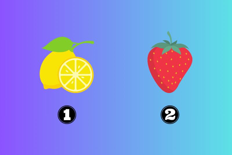 dos opciones en este test de personalidad: un limón y una frutilla.