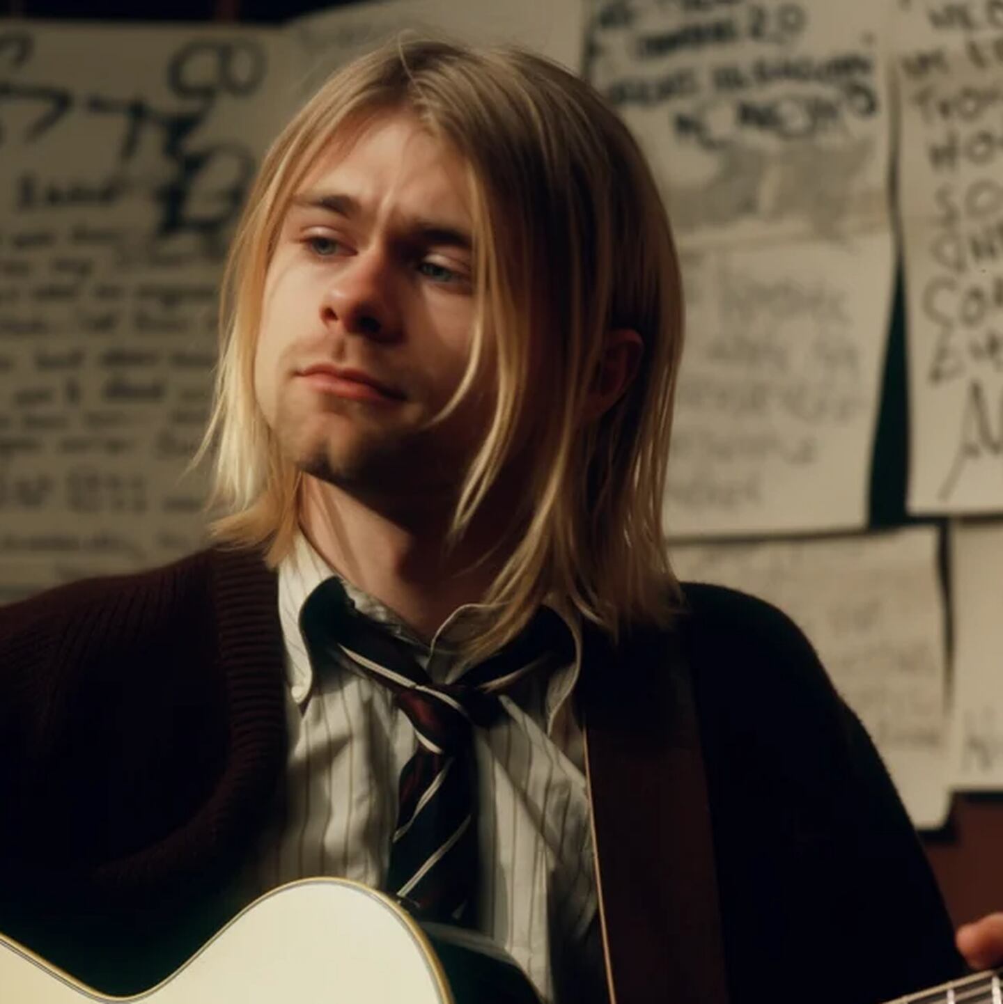 Kurt Cobain (líder y vocalista de Nirvana), como profesor de música