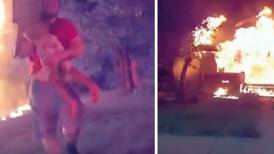 VIDEO | Repartidor de pizza salva niña de seis años de un incendio