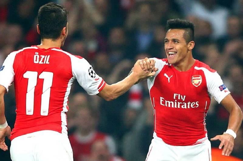 Alexis Sánchez y Mesut Özil en Arsenal