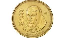Moneda antigua de mil pesos de Sor Juana Inés de la Cruz se vende en 80 mil
