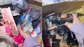 Chica se hace viral por encontrar en la basura una caja llena de maquillaje nuevo | VIDEO