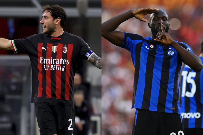 Collage del enfrentamiento entre AC Milan e Inter de Milán por la Champions League.