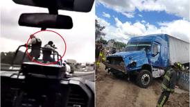 VIDEO | ¡De película! Policías graban impactante persecución  de tráiler en la México-Pachuca
