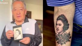 VIDEO | Abuelito de 84 años se tatuó el rostro de su esposa y se volvió viral