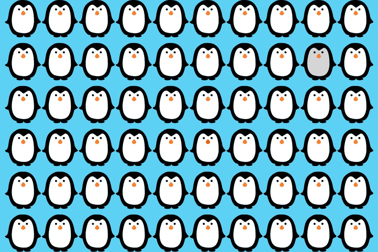 En este test visual hay muchos pingüinos, y entre ellos cuatro son diferentes.