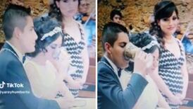 VIDEO| Casi cancelan su boda por tomarse todo el vino y se hace viral