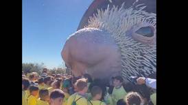 VIDEO | Construyen puercoespín gigante de casi 12 metros de diámetro