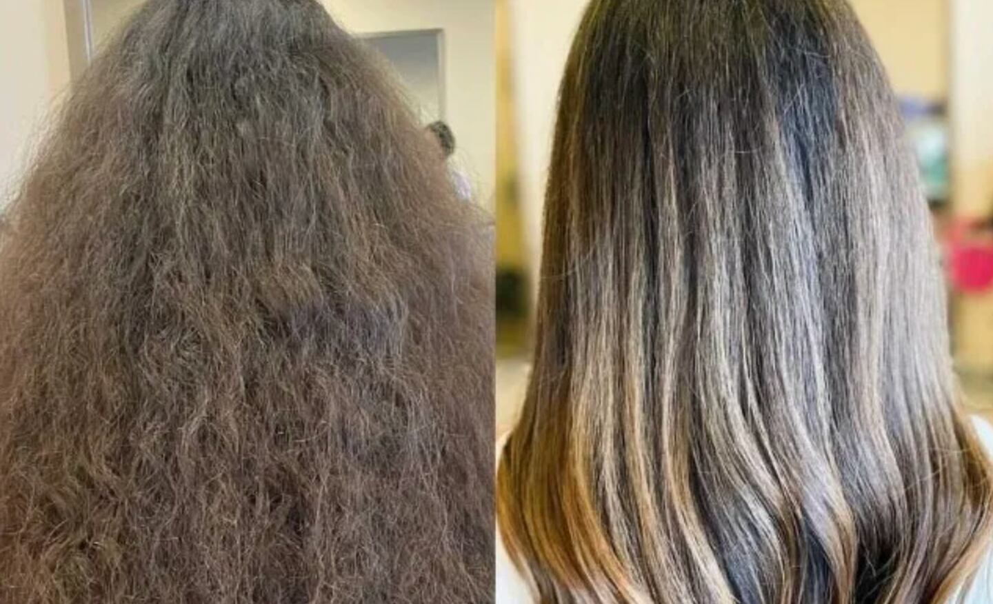Antes y después de pelo con Frizz.