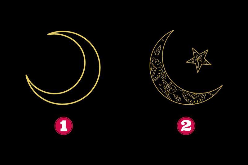 En este test de personalidad hay dos opciones: una luna creciente y una luna menguante.
