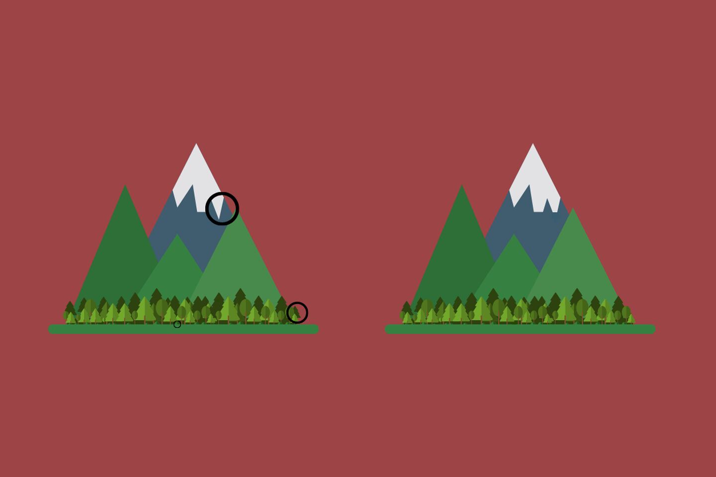 3 diferencias reveladas entre las dos montañas.