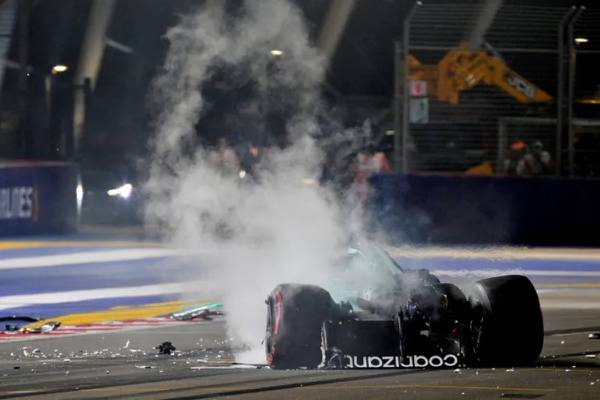 VIDEO | ¡No lo cuenta dos veces! El fuerte accidente que sufrió Lance Stroll en la qualy del GP de Singapur de F1