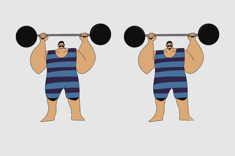 En este test visual hay dos hombres musculosos que parecen iguales, pero tienen cuatro diferencias.