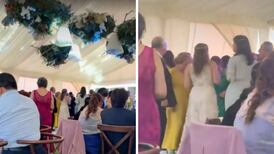 VIDEO| Mujer va vestida de blanco a una boda y se hace viral