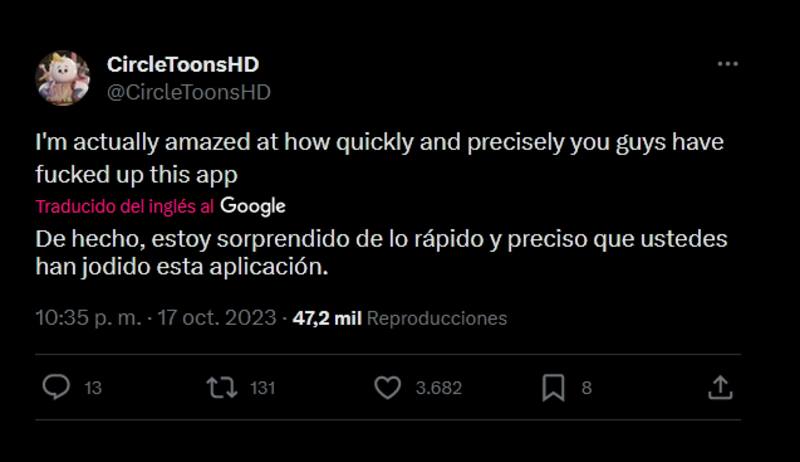 Usuarios también critican la cantidad de malas decisiones tomadas por Twitter (X).