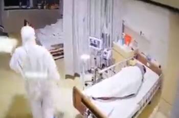 Video: Paciente con Covid-19 confunde a enfermera con un fantasma