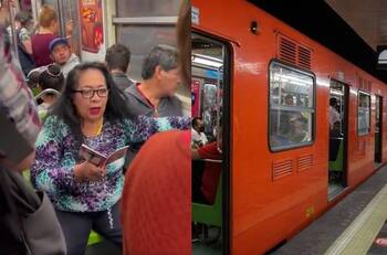 “Por todos los que han fallecido”: Captan a una mujer rezando en el Metro de la CDMX