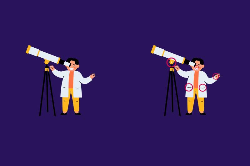 Aquí estaban las diferencias entre los hombres con telescopio, ¿las habías visto?