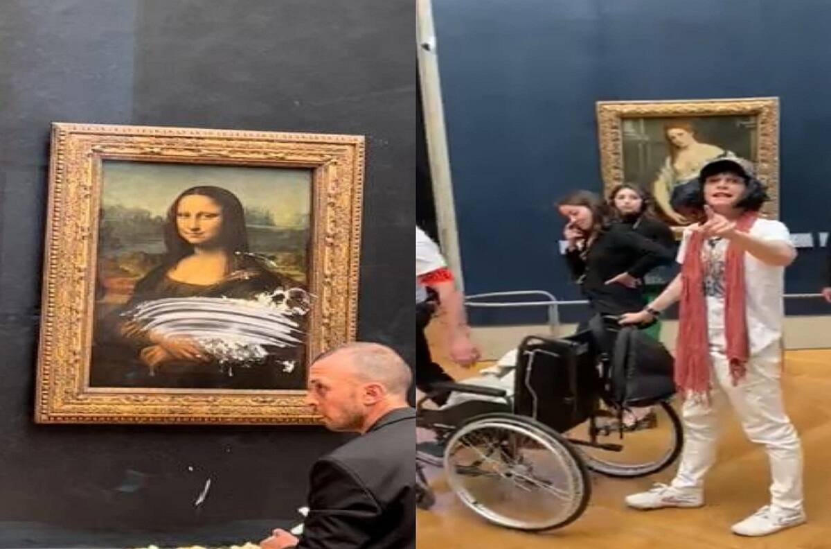 VIDEO | Mona Lisa recibe pastelazo y se hace viral