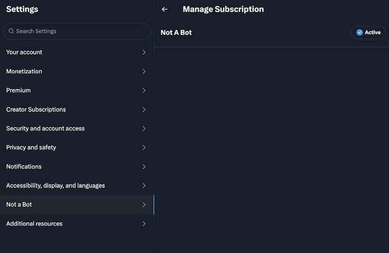 Así se verá la interfaz de la nueva función "Not A Bot" de Twitter.