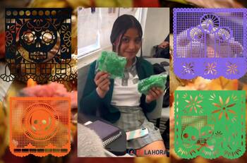 VIDEO | Alumna colombiana se hace viral por llevar papel picado a la escuela