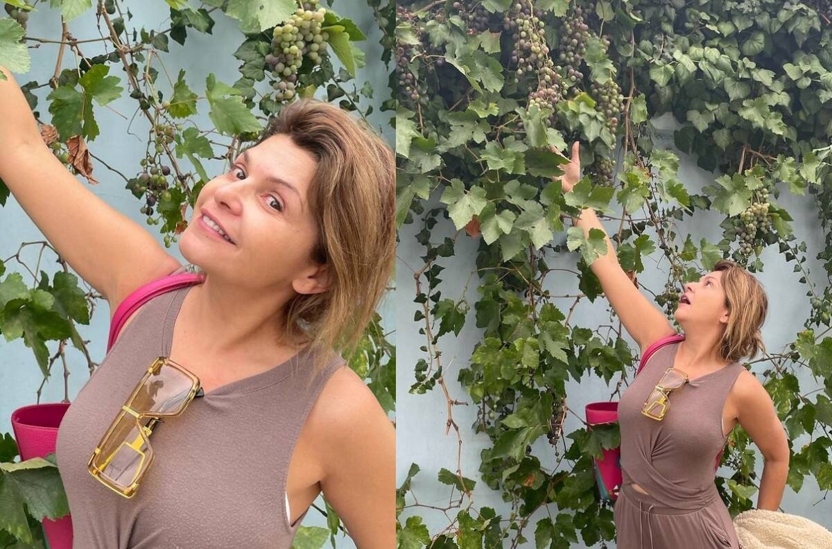 Itatí Cantoral está fascinada con las uvas de Santiago de Chile