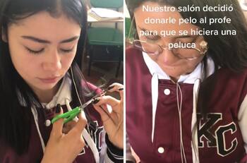 VIDEO: Alumnos deciden donarle cabello a su maestro y su reacción se hizo viral