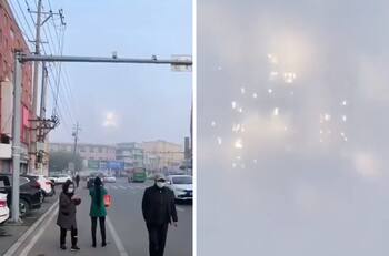 VIDEO| Captan extrañas luces en el cielo en China ¡Impresionante!