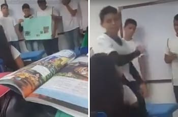 VIDEO| Joven apuñala con una pluma a su compañera de clase