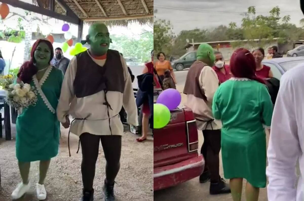 VIDEO | Boda temática de Shrek se vuelve viral en TikTok, "eligieron ser felices por siempre"
