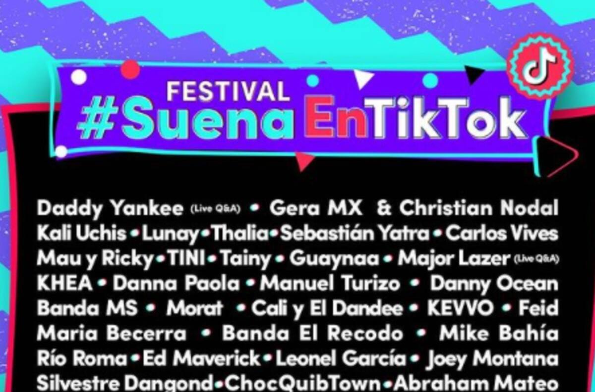 Daddy Yankee, Christian Nodal, Thalía y El Recodo encabezan el primer Festival Suena en Tik Tok ¡Es hoy!