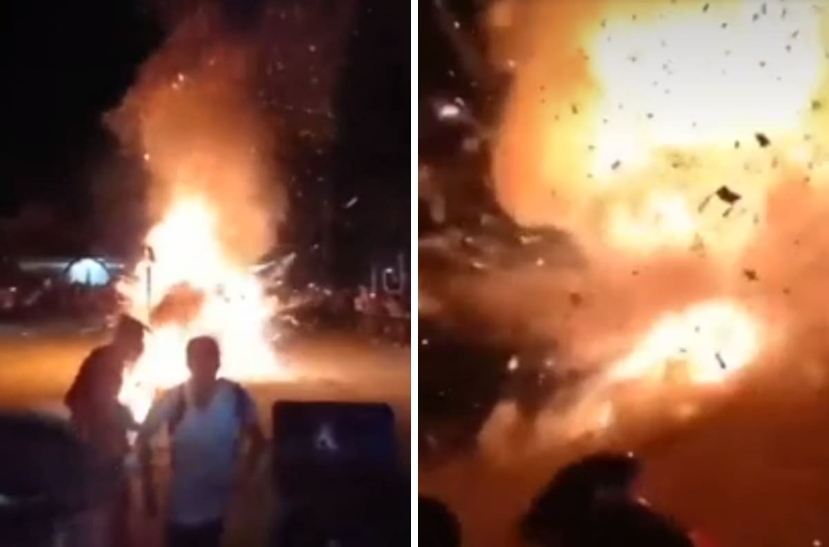 VIDEO| Pirotecnia estalla de manera repentina en Hidalgo y deja 15 lesionados