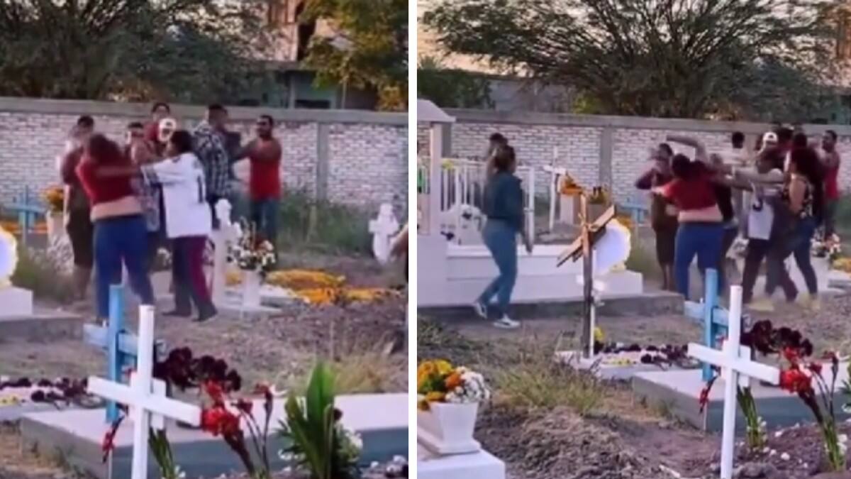 VIDEO | Familia pelea por herencia en el panteón y se hace viral