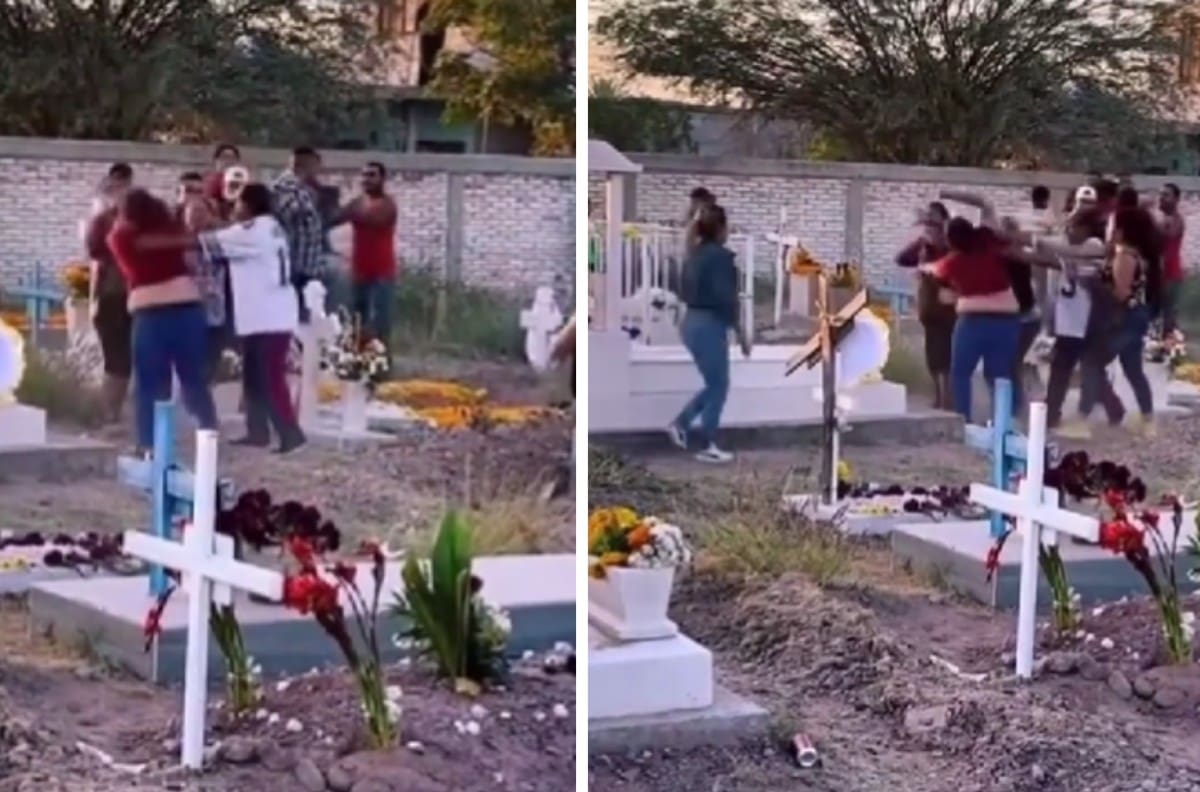 VIDEO | Familia pelea por herencia en el panteón y se hace viral