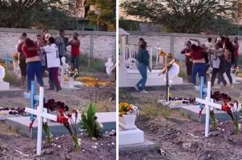 VIDEO | Familia pelea por herencia en el panteón y se hace viral