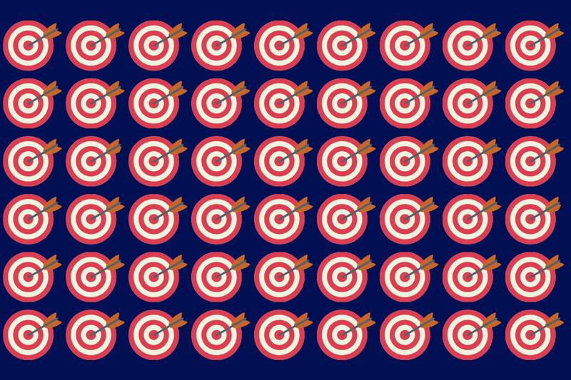 ¿Puedes ver los tres tiros al blanco diferentes?