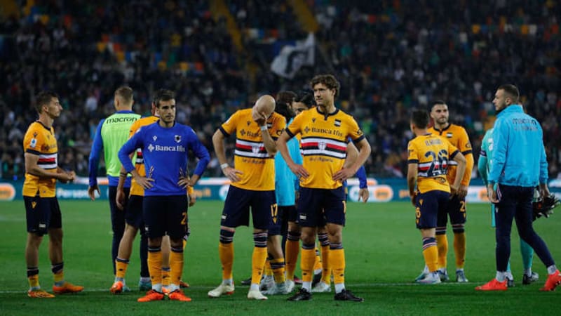 Sampdoria se convirtió en el primer equipo descendido en la presente temporada de Serie A.