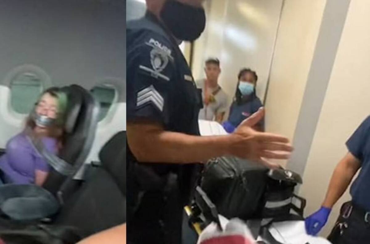 VIDEO: Mujer fue atada al asiento de avión al querer abrir la puerta en pleno vuelo