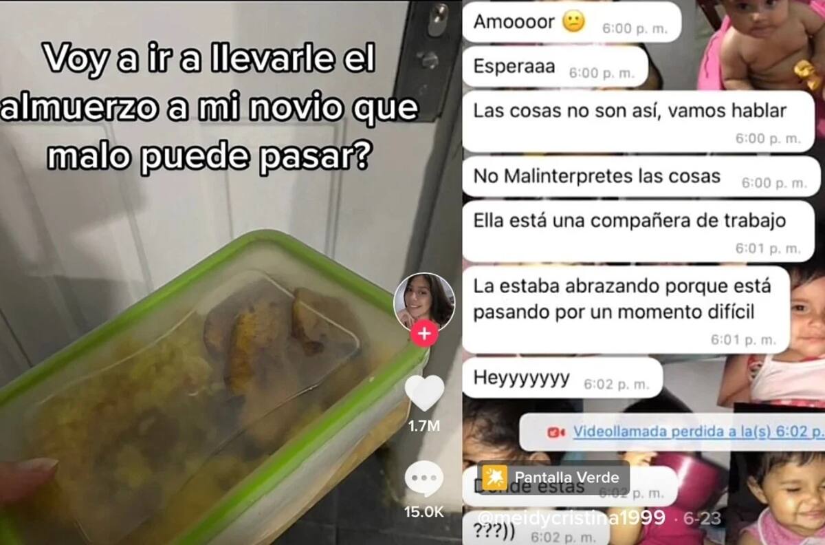 VIDEO | Mujer le lleva el lunch a su novio y lo cacha con su amante