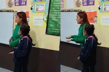 Maestra enseña lengua de señas en su clase para comunicarse con su compañera sordomuda | VIDEO