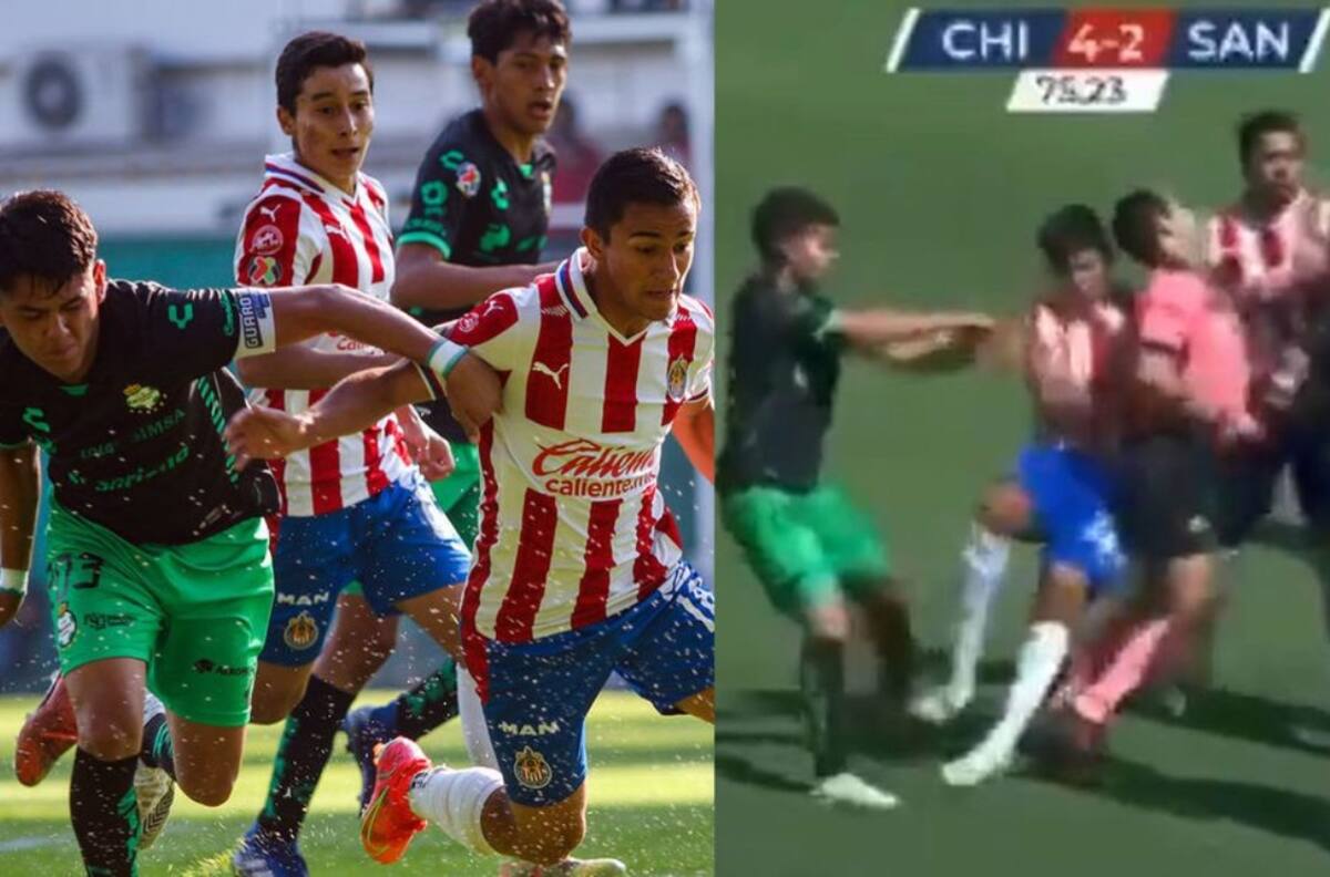 Árbitro sufre agresión en el encuentro entre Chivas y Santos en la Sub-20