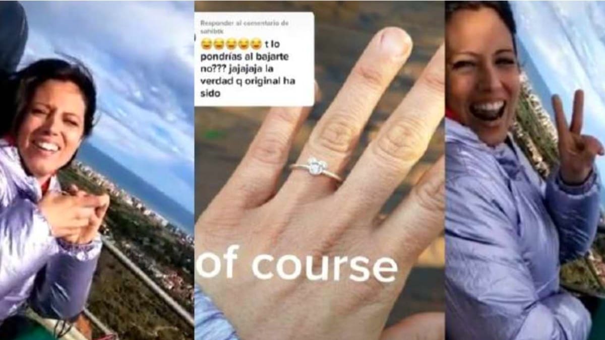 VIDEO | Hombre le pide matrimonio a su novia en lo más alto de la montaña rusa y se hace viral