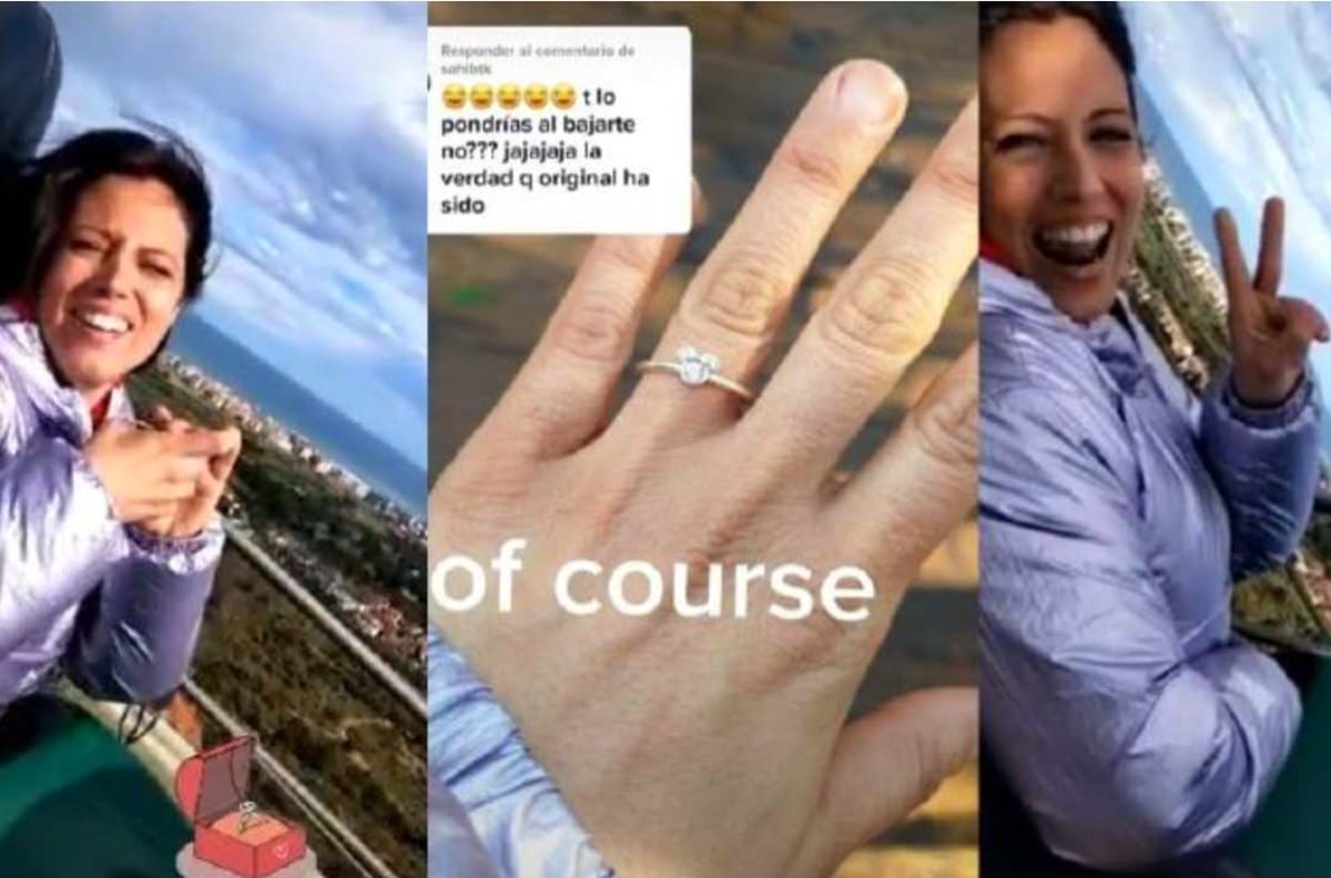 VIDEO | Hombre le pide matrimonio a su novia en lo más alto de la montaña rusa y se hace viral