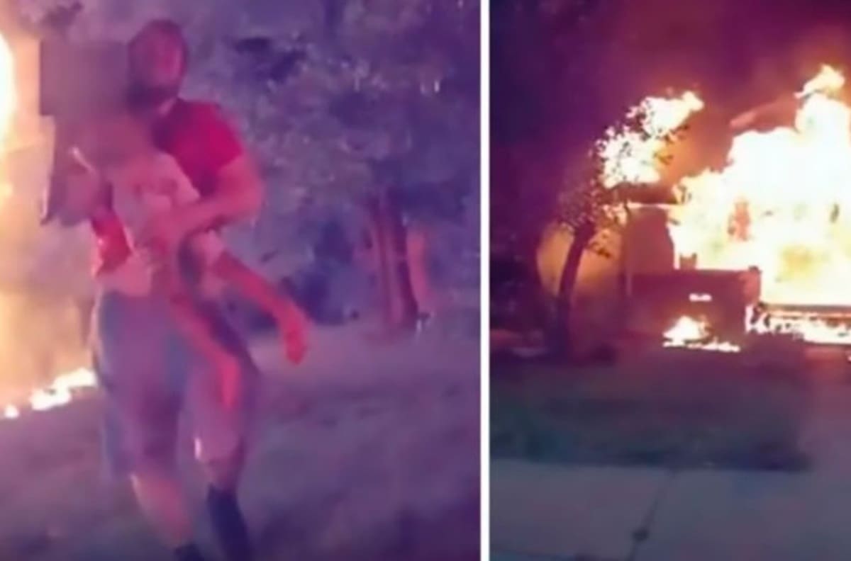 VIDEO | Repartidor de pizza salva niña de seis años de un incendio
