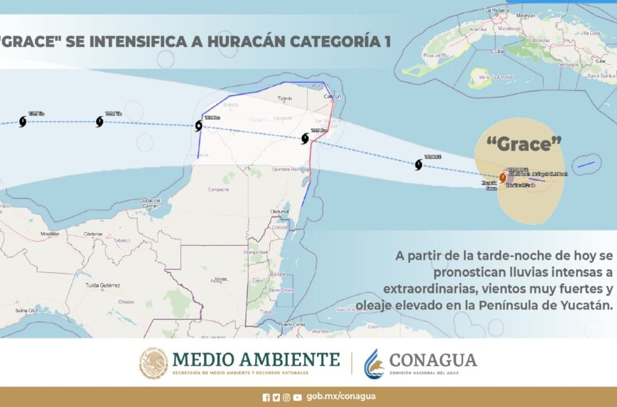 ¡Alerta! Tormenta Grace se convierte en huracán, impactará en costas mexicanas