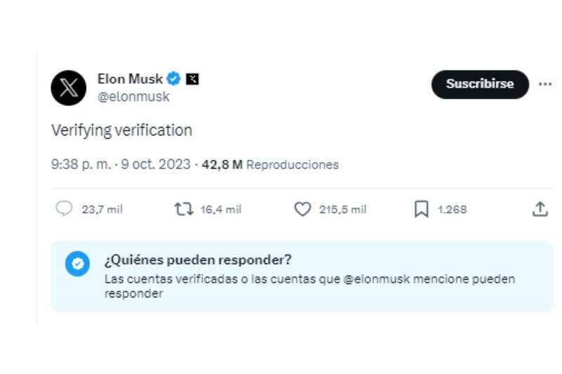 Elon Musk probando la nueva herramienta de X.